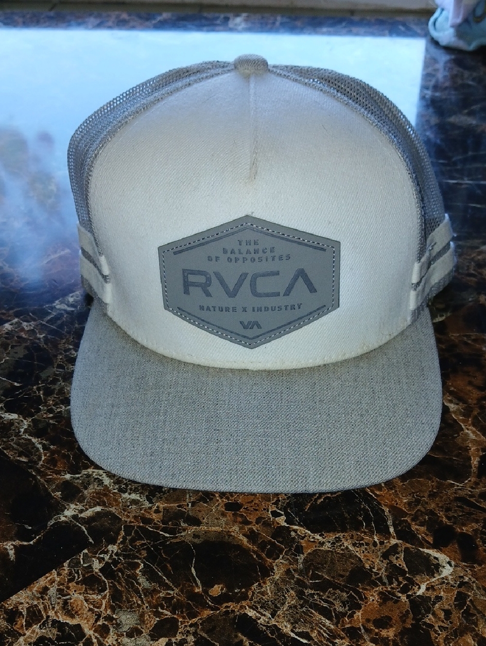 RVCA White and Gray Two-Tone Trucker Cap